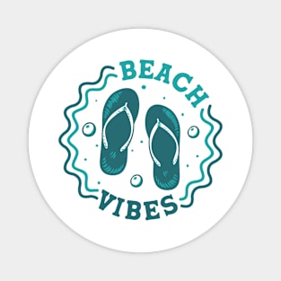 Beach Vibes // Fun Summer Flip Flop Badge Magnet